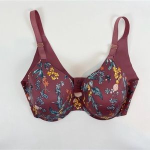 NWOT Soma Bra Vanishing Back Full Coverage Brown Floral 34DD
